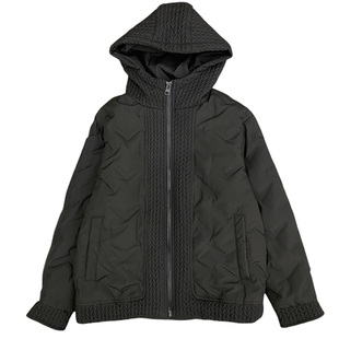 冬季保暖时尚简约百搭麦穗设计灰鸭绒轻薄羽绒服连帽男士翻领休闲