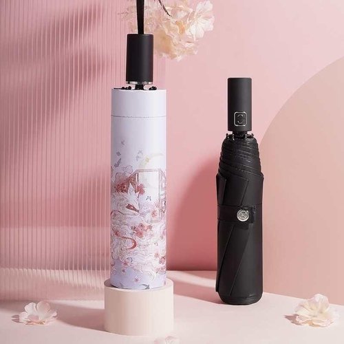 国潮【桃花仙狐】晴防晒遮阳伞便携紫外线折叠伞女雨两用太阳伞防