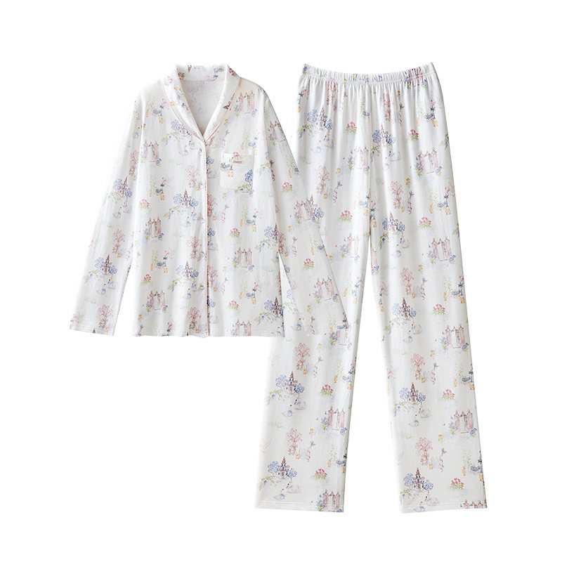 嫚熙奶芙竹棉女士家居服睡衣套装