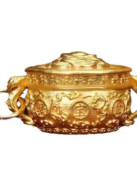 龙年新款招财钥匙扣挂件黄铜转转