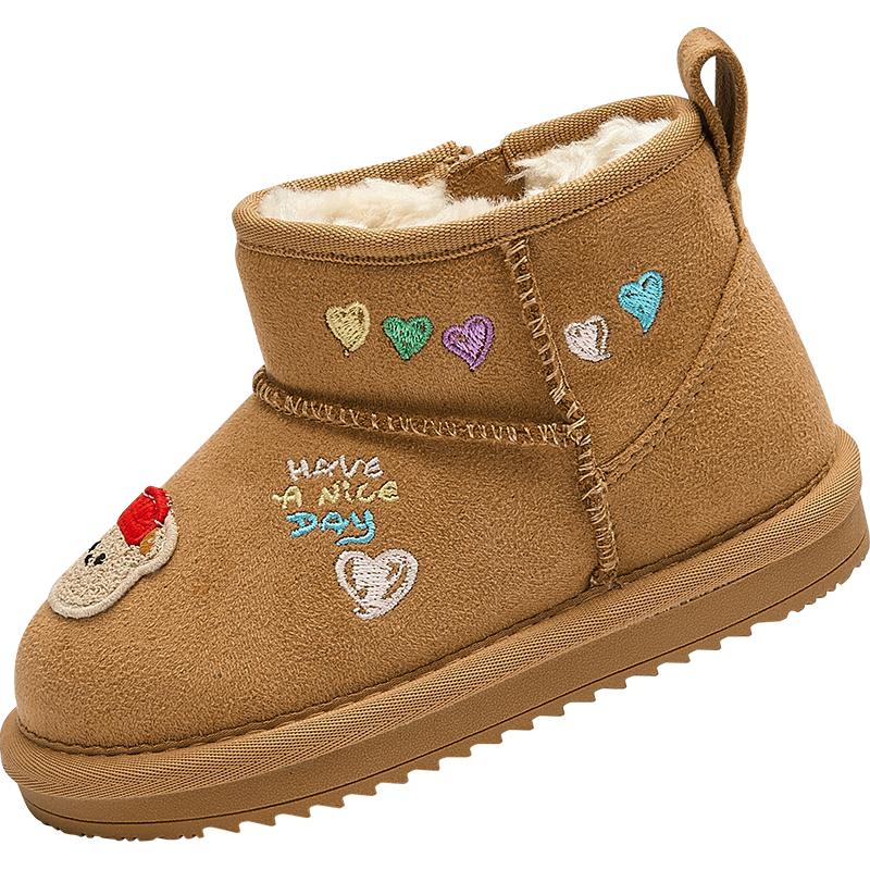 巴拉巴拉童鞋儿童雪地靴男女童短靴加厚加绒棉靴2025新冬靴子防滑