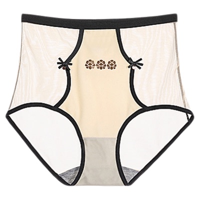 性感纯欲风丝绒高腰网纱女士内裤