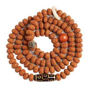 小金刚菩提子手串108尼泊尔原籽男女文玩佛珠九眼天珠男项链配饰