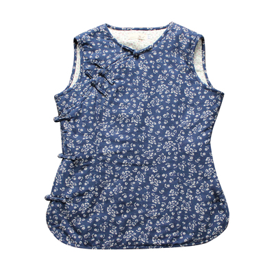 短款马甲玉想包邮中式偏襟圆领