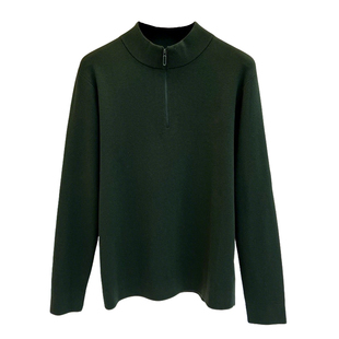 lp秋冬新款半拉链立领针织衫毛衣舒适休闲简约打底羊毛衫男士上衣