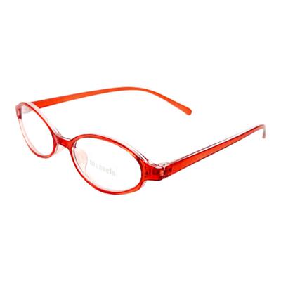 复古红椭圆素颜眼镜架凹造型