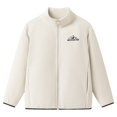 波司登25秋新款男女童短款长袖宽松立领短外套保暖摇粒绒