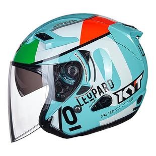 意大利KYT摩托车头盔机车双镜片男女士半盔冬季轻便防晒大码白色