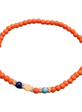 天然玛瑙绿松石小米珠3mm手串