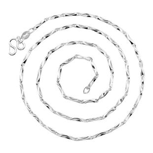 天果S925纯银女款细元宝链子盒仔玫瑰金水波链项链无吊坠厂价配链