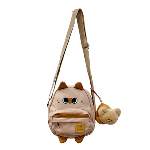 可爱丑萌卡通逻辑猫小包包学生小众小猫斜挎包少女百搭通勤手机包