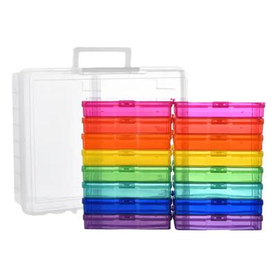 4R16格透明手提相片收纳盒