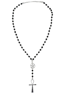 暗黑哥特风十字架串珠项链