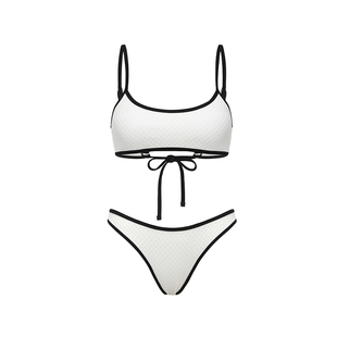 Yukari Swim旗舰店分体泳衣女吊带式比基尼白色性感显瘦度假海滩