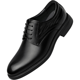 ZRO零度男鞋春季新款耐磨正装皮鞋商务休闲德比鞋增高男士婚鞋