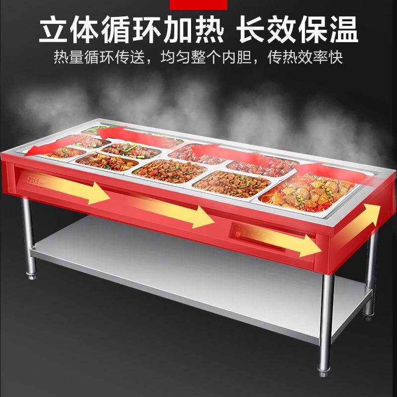 快餐保温台移动保温餐车电食堂快餐店放菜加温售饭台电加热