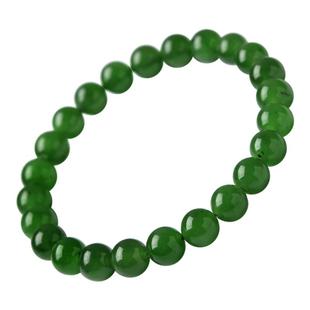 碧玉手串女男水晶玛瑙翡翠玉石玉髓散珠子串珠阳绿手镯和田玉手链