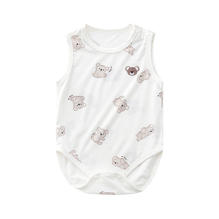 包屁衣婴儿夏季薄款男女宝宝三角哈衣莫代尔衣服背心连体衣7A抗菌