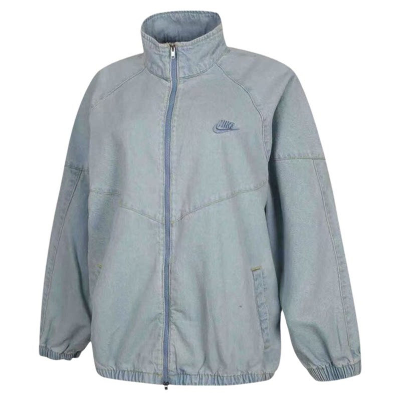 NIKE耐克女外套新款刺绣小标宽松休闲复古水洗牛仔夹克IV4962-440