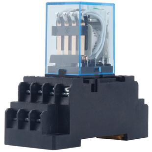 小型中间继电器220V交流HH52P24V12伏直流8脚电磁开关带底座MY2NJ