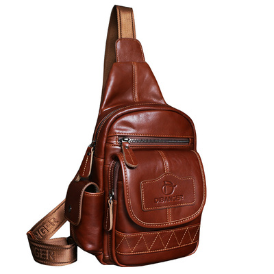 男士头层牛皮单肩斜挎包