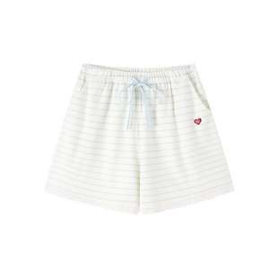 BE纯棉睡裤女短裤夏季可外穿条纹居家裤单件睡衣裤子女士家居秋春