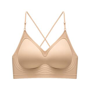 挂脖美背内衣女小胸聚拢胸罩隐形无痕粉底液细肩带吊带一体式文胸