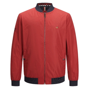 LONDA伦德马 春秋男装夹克领御风棒球服男士时尚商务休闲外套茄克