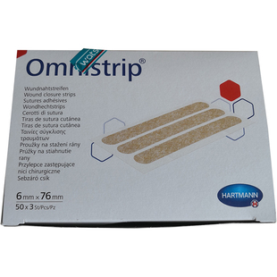 德国免缝胶带原装进口Omnistrip 减张贴胶布 50包盒装小号6x76mm