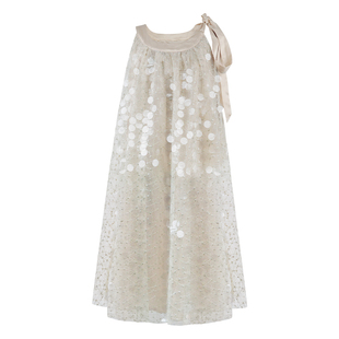 YIYIWANG  你眼中的星河～满天星亮片挖肩挂脖连衣裙女高级感短裙