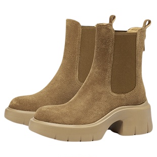 蹀愫冬季厚底增高6西部靴切尔西短靴女TA65873-50