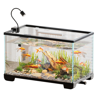超白玻璃鱼缸小型客厅2025新款过滤制氧一体机桌面金鱼缸龟鱼混养