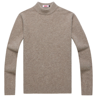 恒源祥羊绒衫男100纯羊绒冬款加厚半高领宽松毛衣男士高端羊毛衫