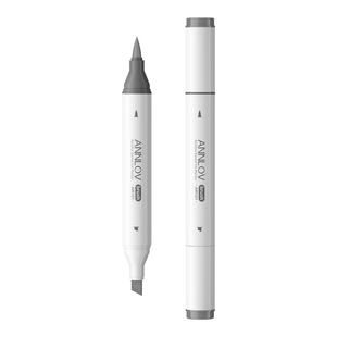 ANNLOV安洛夫软头马克笔灰色系全套42色黑色单支速写艺考工业产品设计专业美术专用素描考研培训绘画用笔