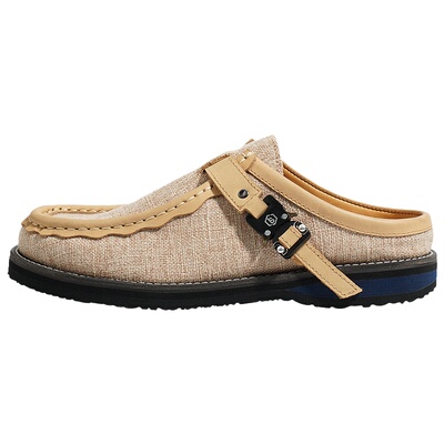 BLESSSHOE夏季环保棉麻袋鼠拖鞋