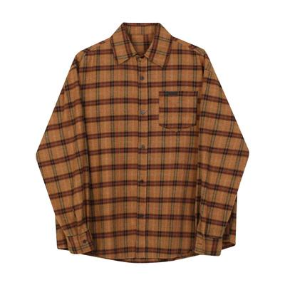 TGNS磨毛格子衬衫美式复古衬衣