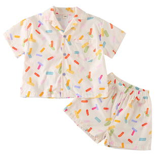 儿童夏季套装男童纯棉度假2025新款宝宝洋气女童短袖连衣裙兄妹装