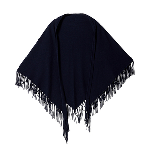 23区日系秋冬季通勤纯山羊绒流苏针织三角羊绒围巾披肩商场同款