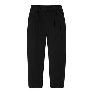 PSO Brand男装女装抓绒暗纹理锥型休闲长裤宽松百搭直筒黑色西装