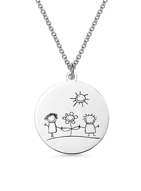 纯银925项链绘画涂鸦作品做项链