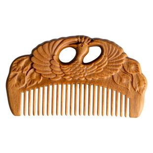 绿檀木小梳子周岁可爱古风梳天然檀香木梳儿童生日礼物便携包包梳