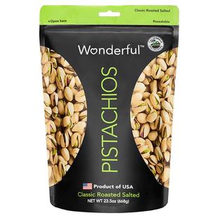 wonderful万多福盐焗开心果原色开心果原味无漂白坚果散装668g