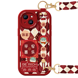 平安喜乐适用苹果15手机壳15promax斜挎x龙11防摔pro挂绳xs腕带max全包12可背跨13支架iphone14新女款15pro套