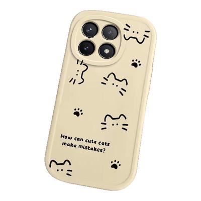 适用红米K70手机壳新款RedmiK60至尊版可爱线条猫小米k50pro硅胶套k60e全包防摔k40s女生k30卡通k20pro软外壳
