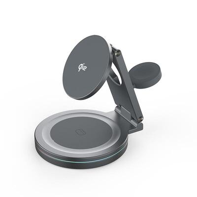 新款Qi2三合一磁吸无线充电器