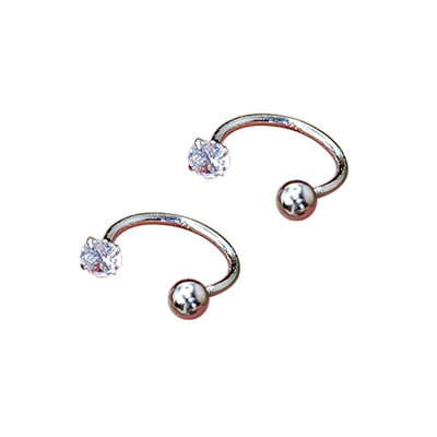 耳骨环螺丝拧扣925纯银女