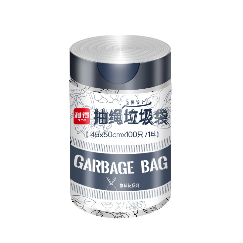 利得免撕款抽绳垃圾袋