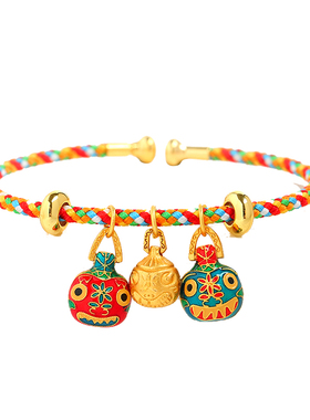 diy古法吞金兽招财烧蓝吊坠手链