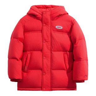 李宁儿童红色羽绒服2026马年男童女童新年加厚保暖本命年羽绒外套