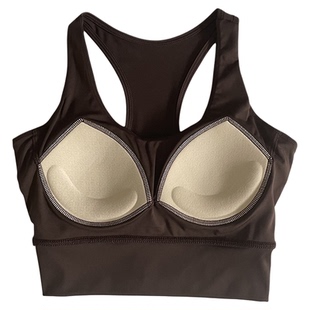 美背运动文胸防震聚拢一体杯健身内衣高强度跑步背心瑜伽上衣裸感